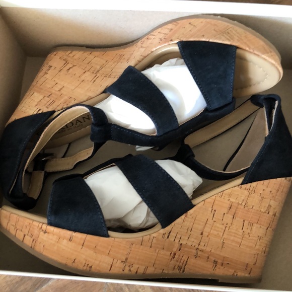 Cordani Raquel Navy Suede Cork Ankle Strap Sandals EUR 40/US 9.5 NIB - Picture 4 of 7